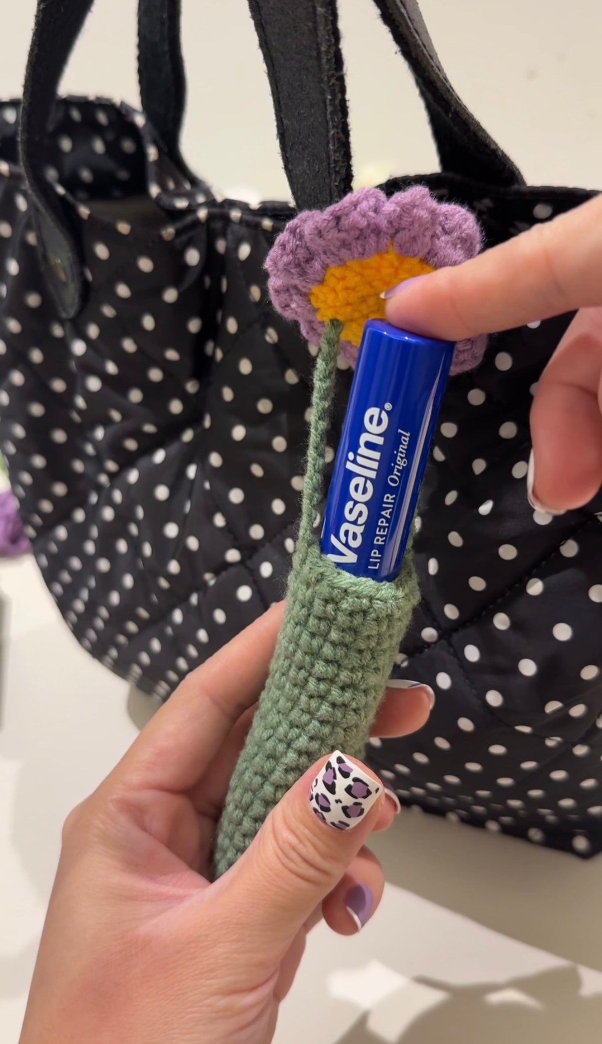 Handmade Crochet Multifunctional Lipstick Holder | Hanging Floral Lipstick Protector