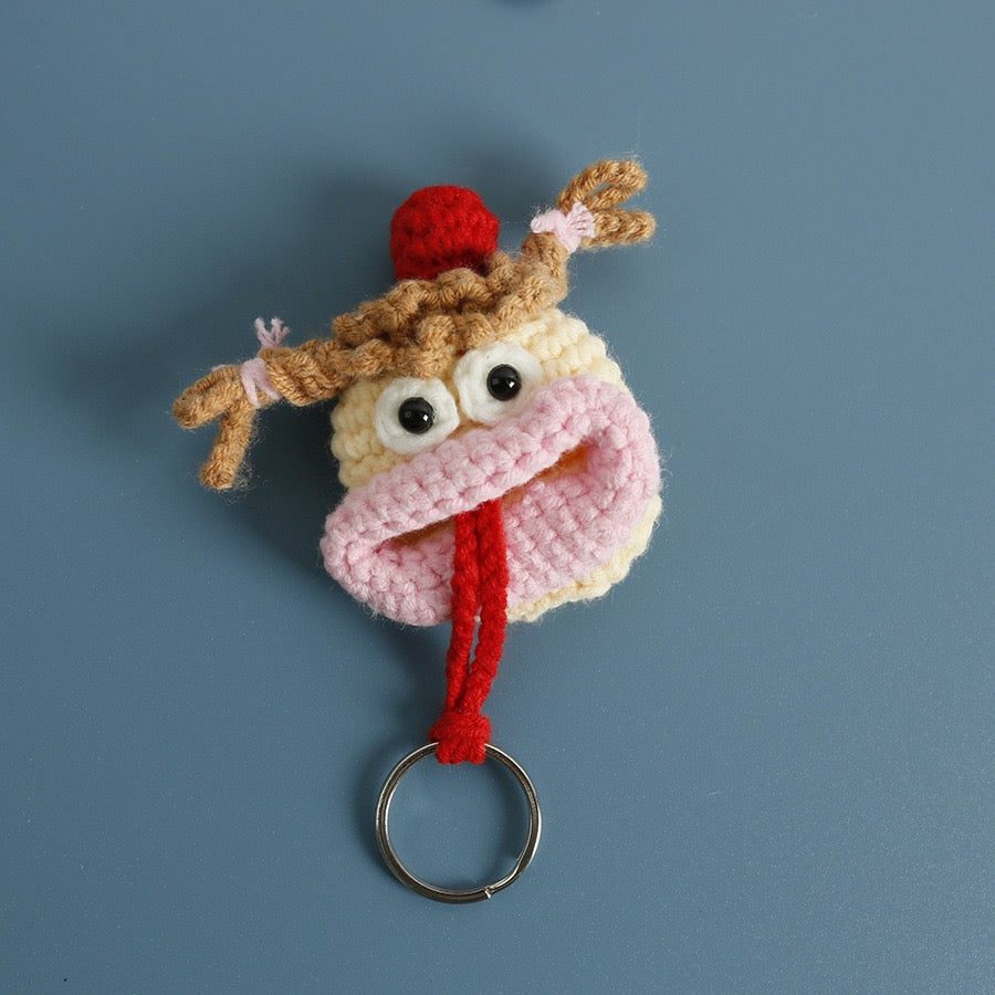 Handmade by Mom Mei | Unique Crochet Sausage-Mouth Key Cover | Perfect Gift for Friends & Family