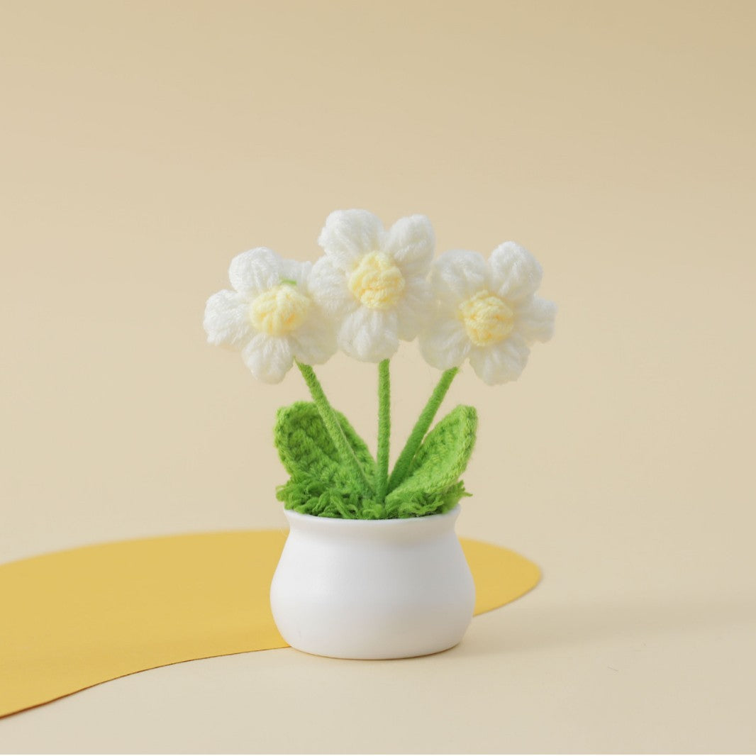 Crochet Tabletop Puff-Style Mini Yarn Planter