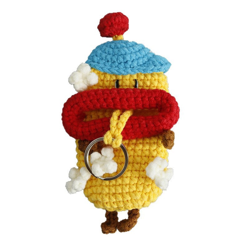 Cute Popcorn Keychain | Handmade Crochet Key Cover