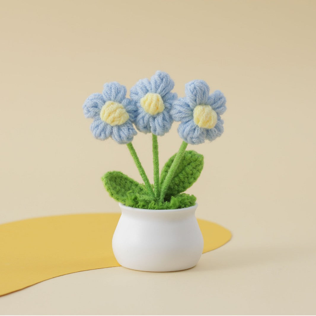 Crochet Tabletop Puff-Style Mini Yarn Planter