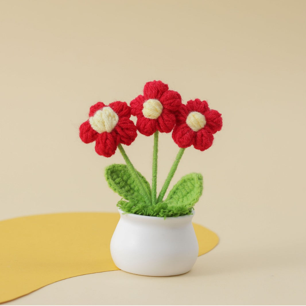 Crochet Tabletop Puff-Style Mini Yarn Planter