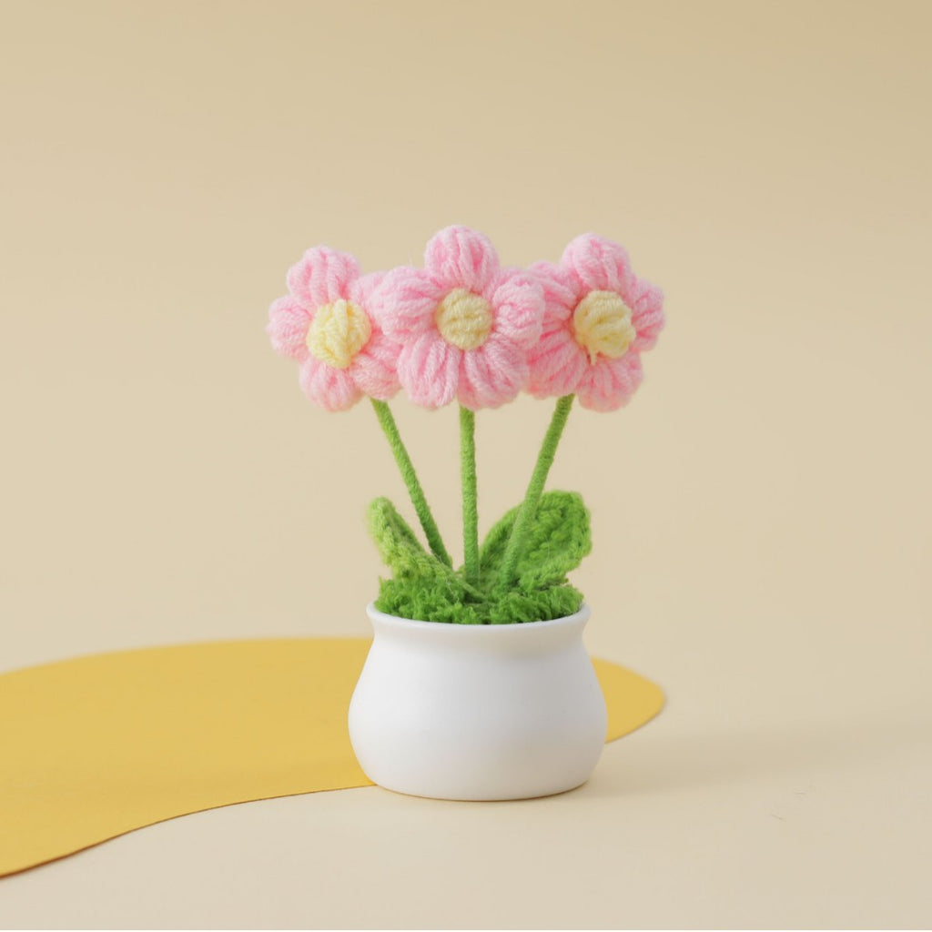 Crochet Tabletop Puff-Style Mini Yarn Planter