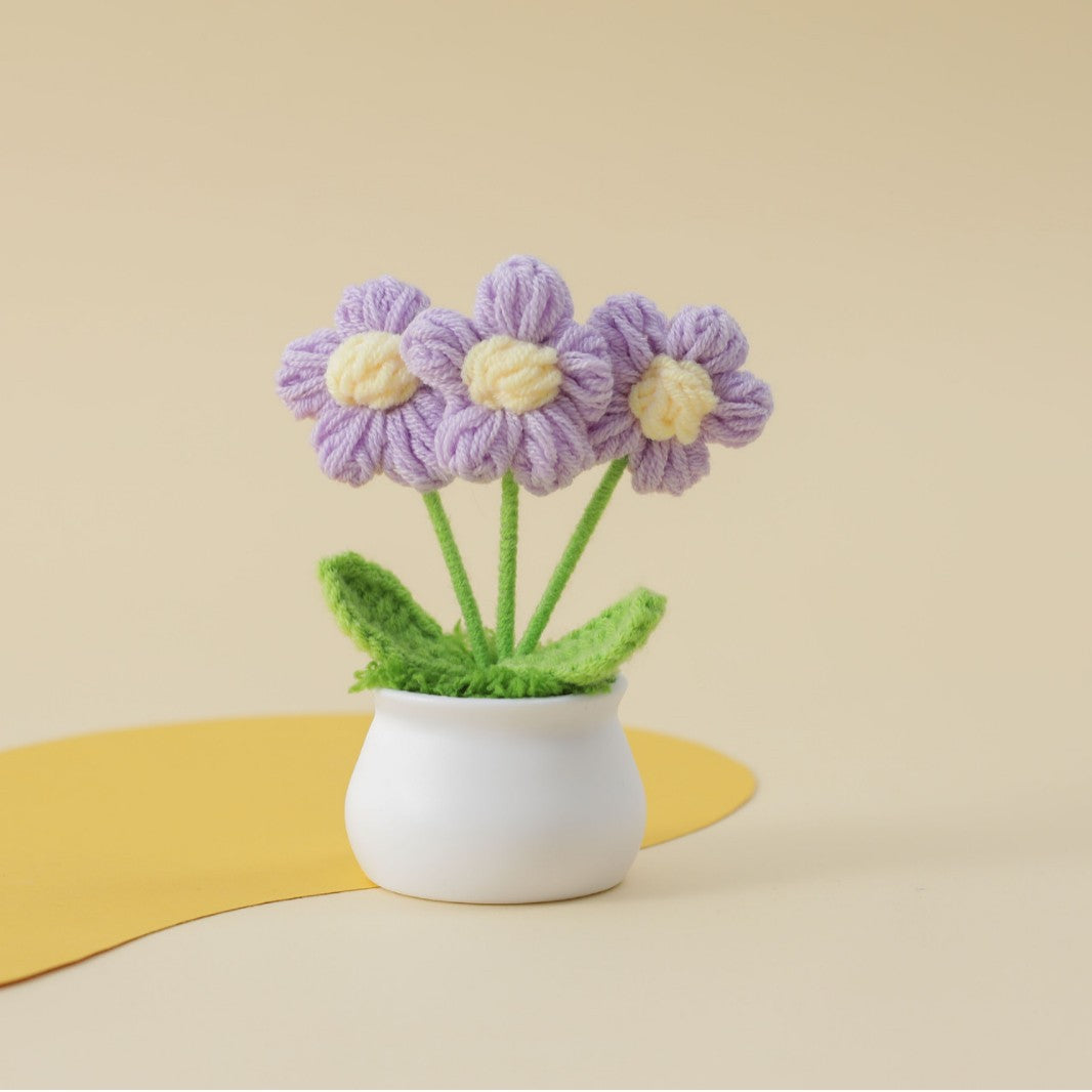 Crochet Tabletop Puff-Style Mini Yarn Planter