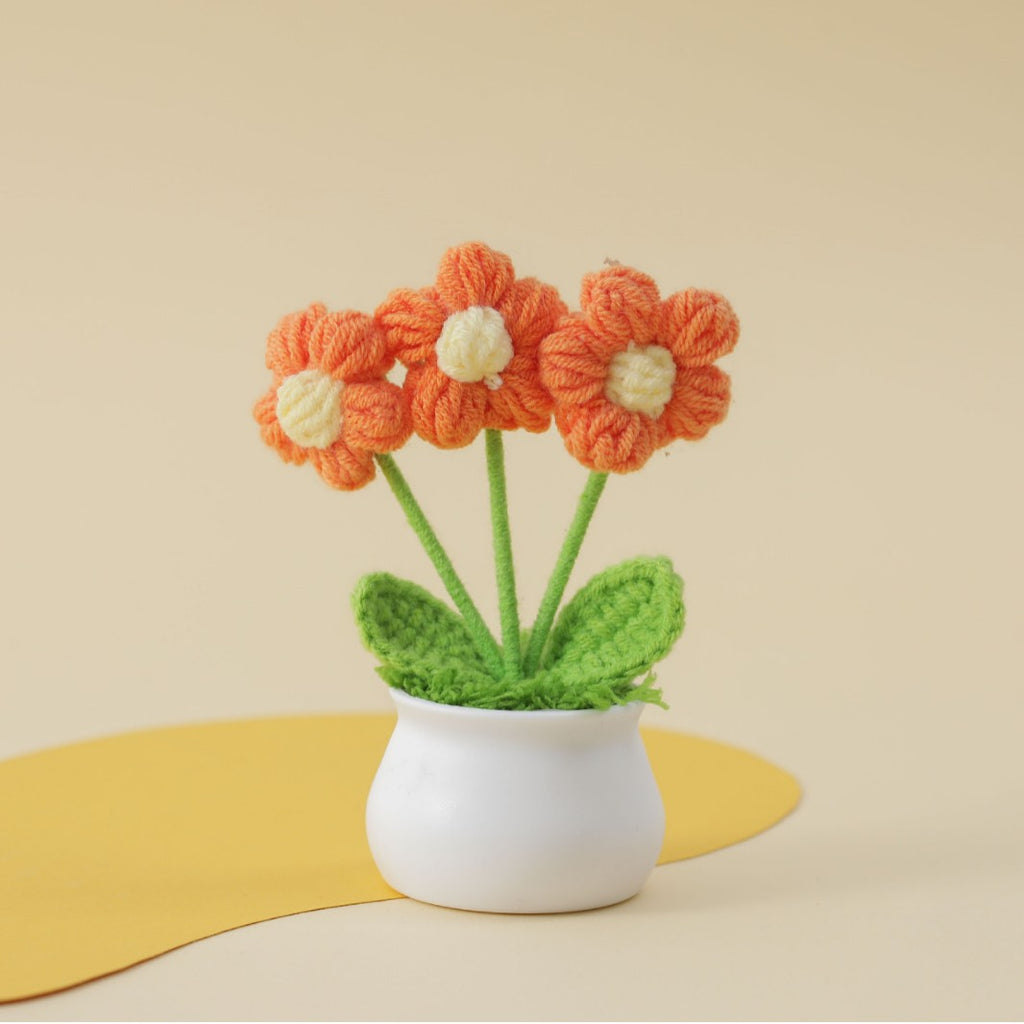 Crochet Tabletop Puff-Style Mini Yarn Planter