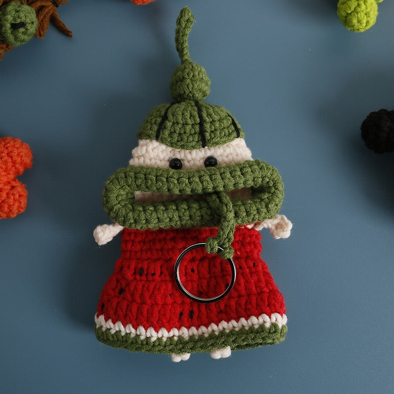 Handmade Adorable Cartoon Key Cover | Knitted Keychain