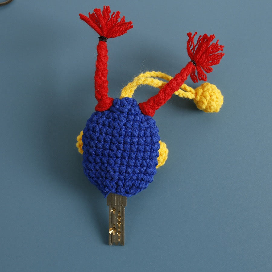 Handmade by Mom Mei | Unique Crochet Sausage-Mouth Key Cover | Perfect Gift for Friends & Family