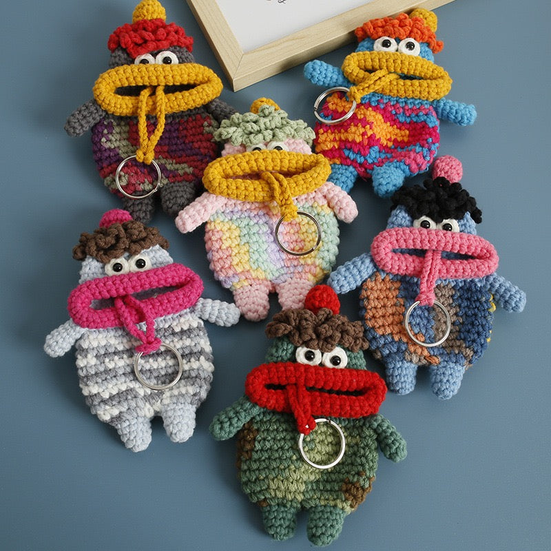 Funny Handmade Crochet Key Cover | Creative Quirky Keychain