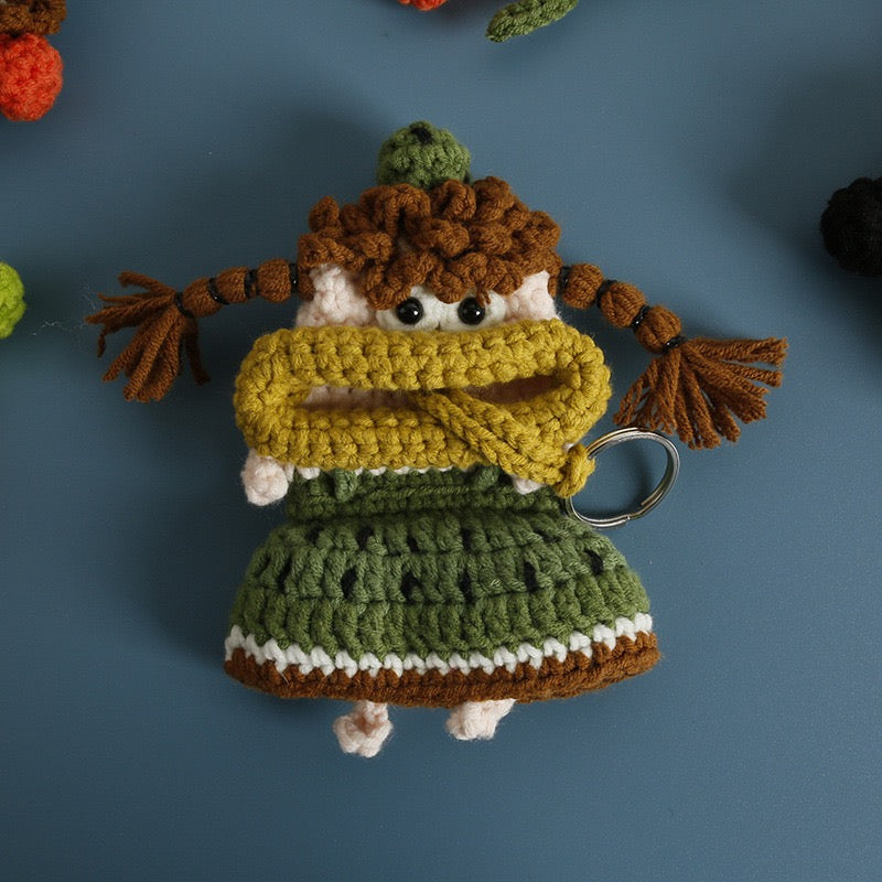Handmade Adorable Cartoon Key Cover | Knitted Keychain