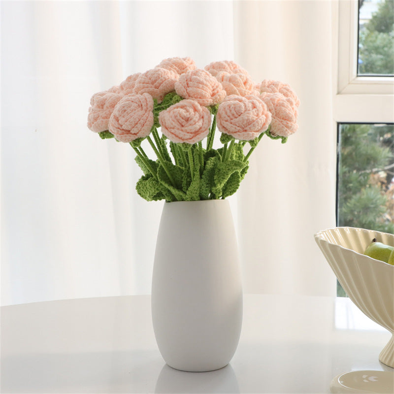 Crochet Yarn Flower Home Decor Ornament