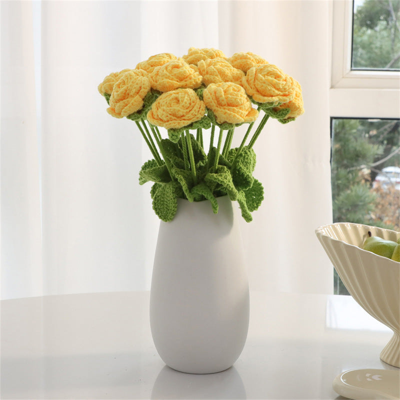 Crochet Yarn Flower Home Decor Ornament