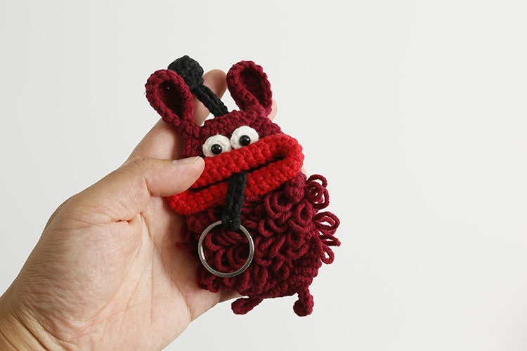 Adorable Monster Crochet Key Cover | Handmade Keychain