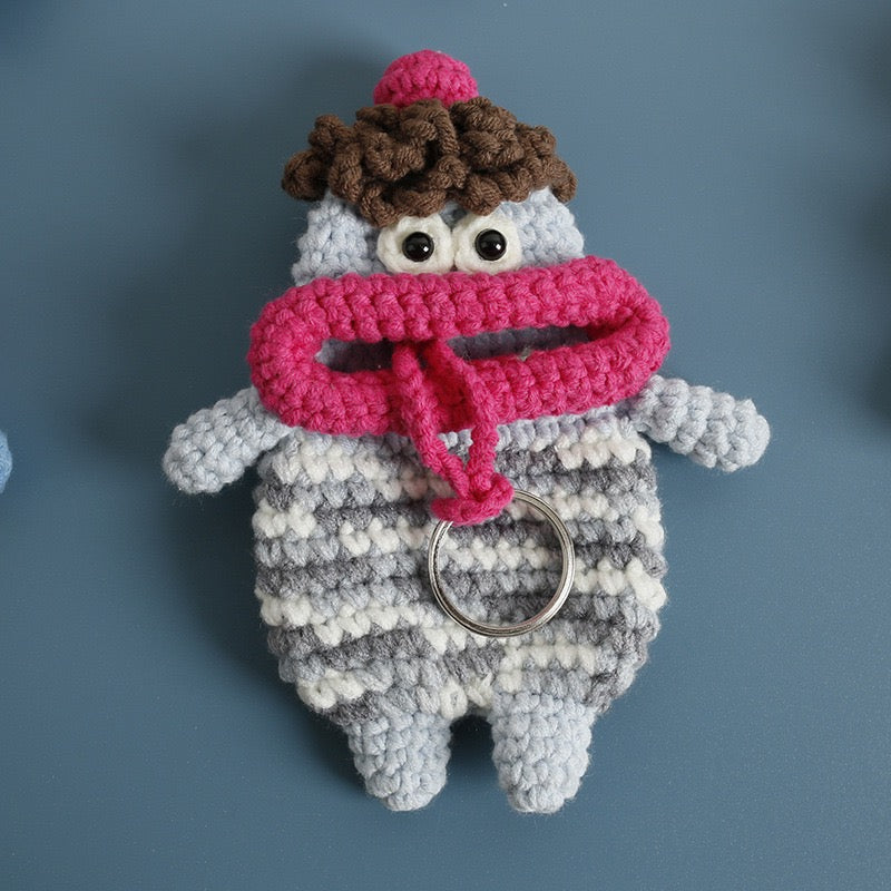 Funny Handmade Crochet Key Cover | Creative Quirky Keychain