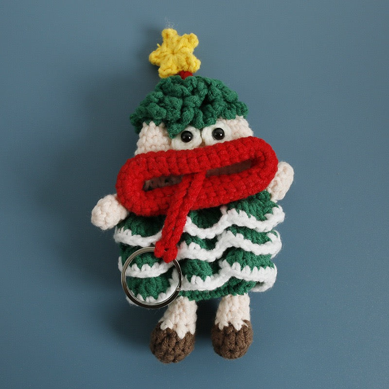 Handmade Adorable Cartoon Key Cover | Knitted Keychain