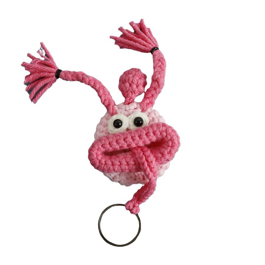 Handmade by Mom Mei | Unique Crochet Sausage-Mouth Key Cover | Perfect Gift for Friends & Family