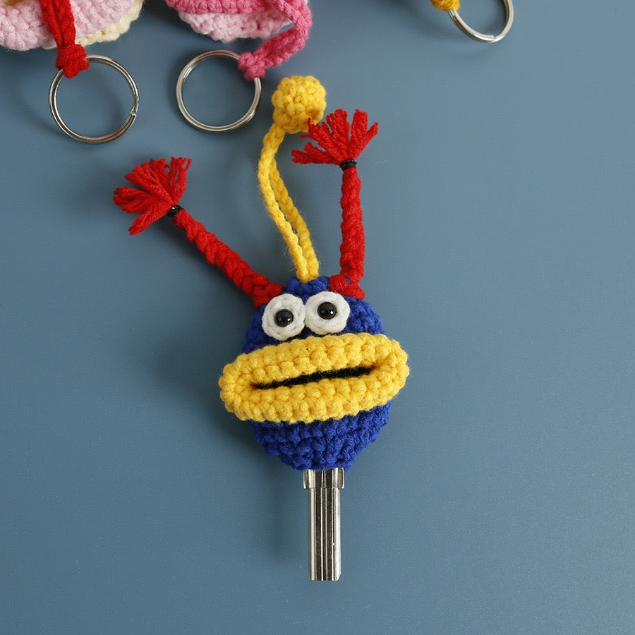 Handmade by Mom Mei | Unique Crochet Sausage-Mouth Key Cover | Perfect Gift for Friends & Family