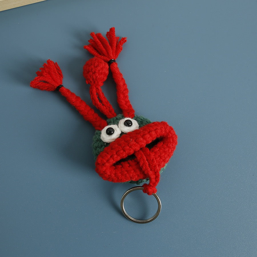 Handmade by Mom Mei | Unique Crochet Sausage-Mouth Key Cover | Perfect Gift for Friends & Family