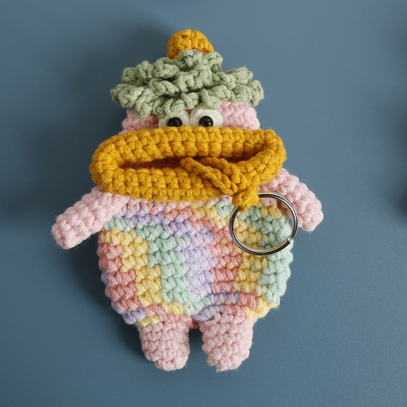 Funny Handmade Crochet Key Cover | Creative Quirky Keychain