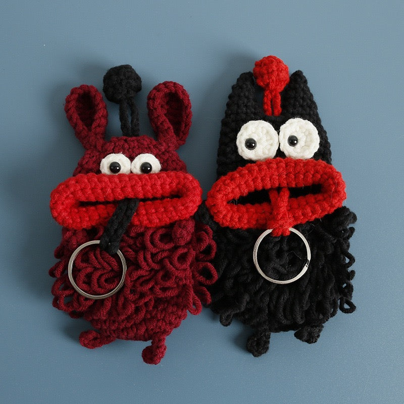 Adorable Monster Crochet Key Cover | Handmade Keychain