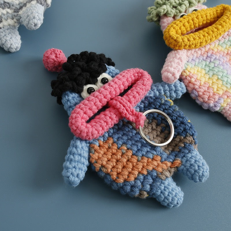 Funny Handmade Crochet Key Cover | Creative Quirky Keychain