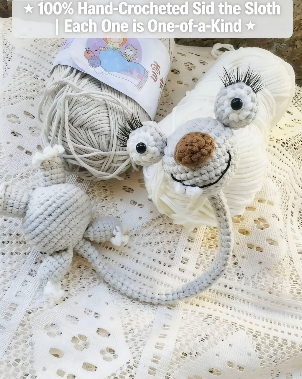 Handmade "Cruise Control" Sloth Crochet | TikTok Viral Car & Bag Accessory